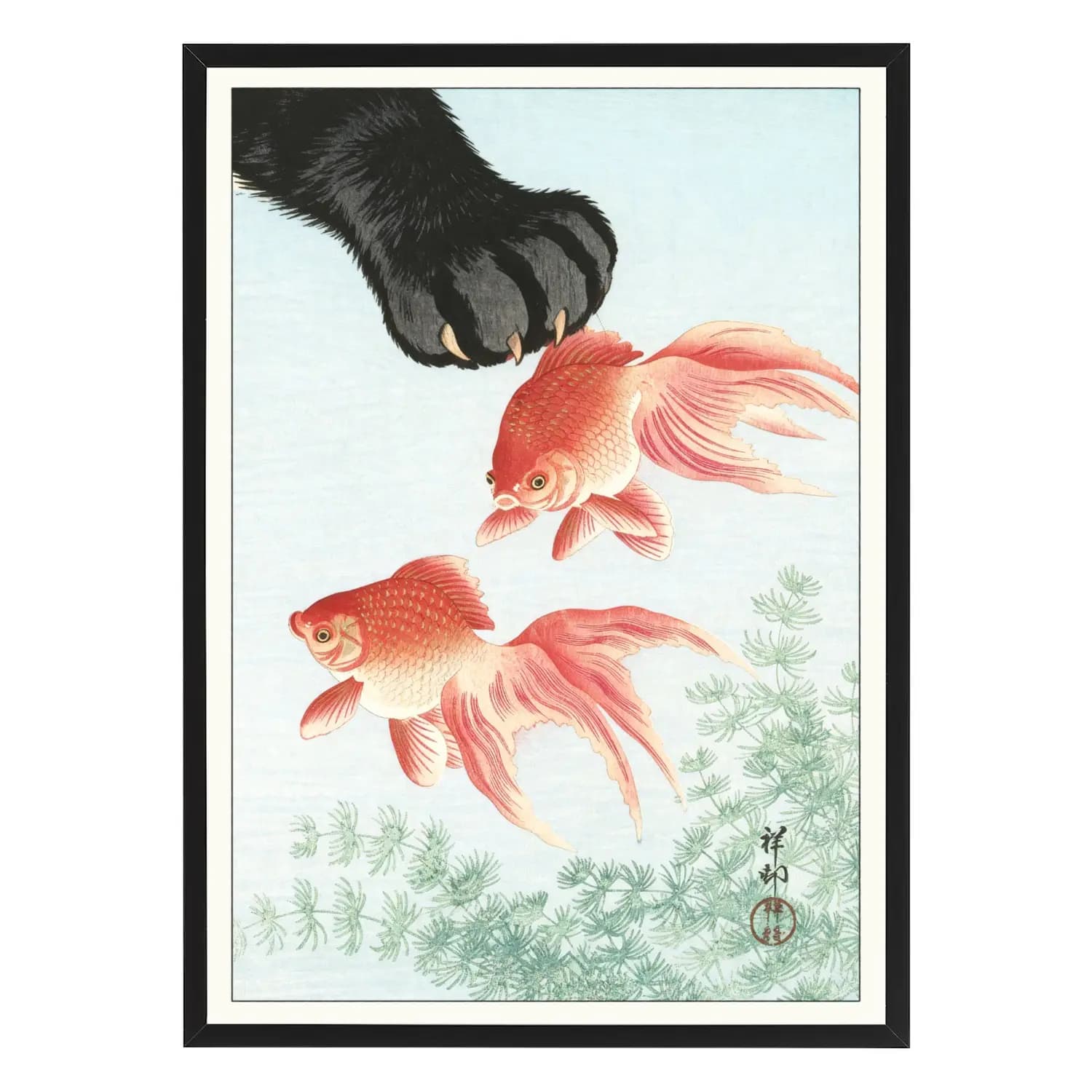 Two Goldfish and a Paw
