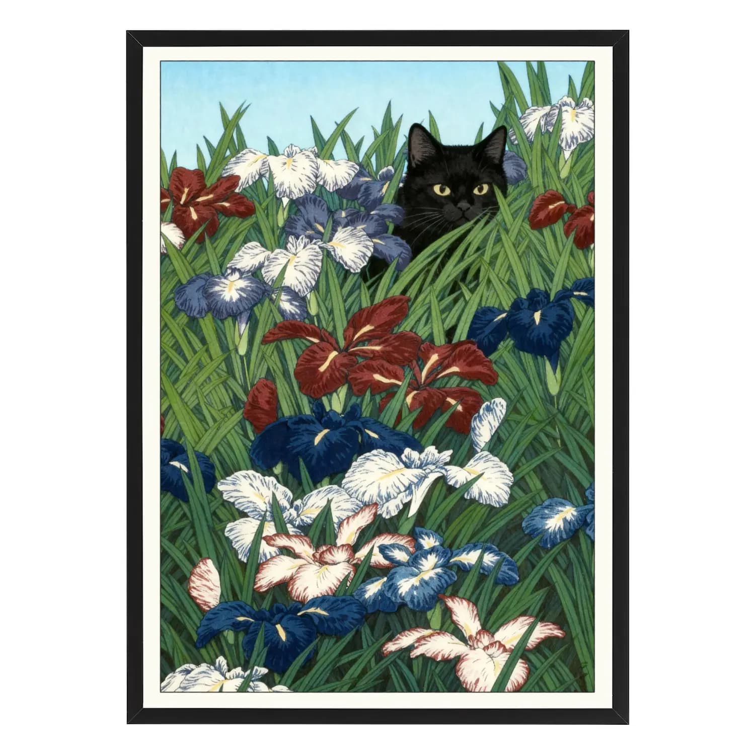 Cat in the Irises