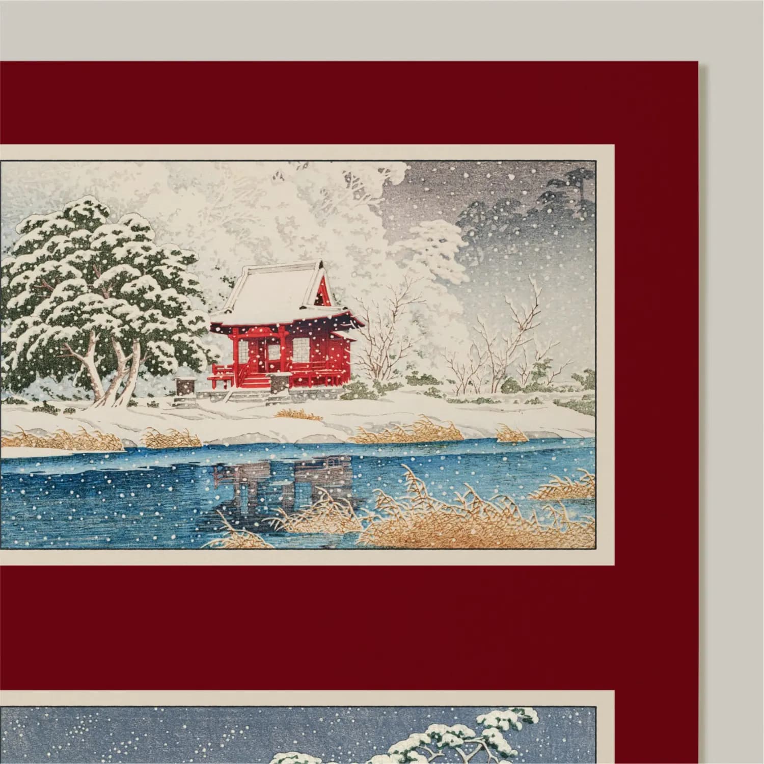 Winter Shrine and Snowy Pines - product image