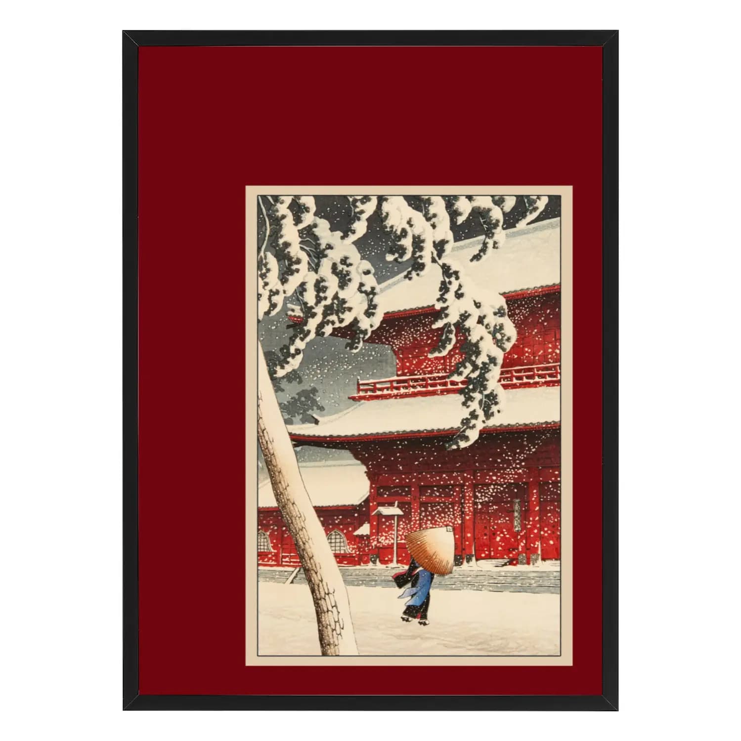 Red Temple in Snow