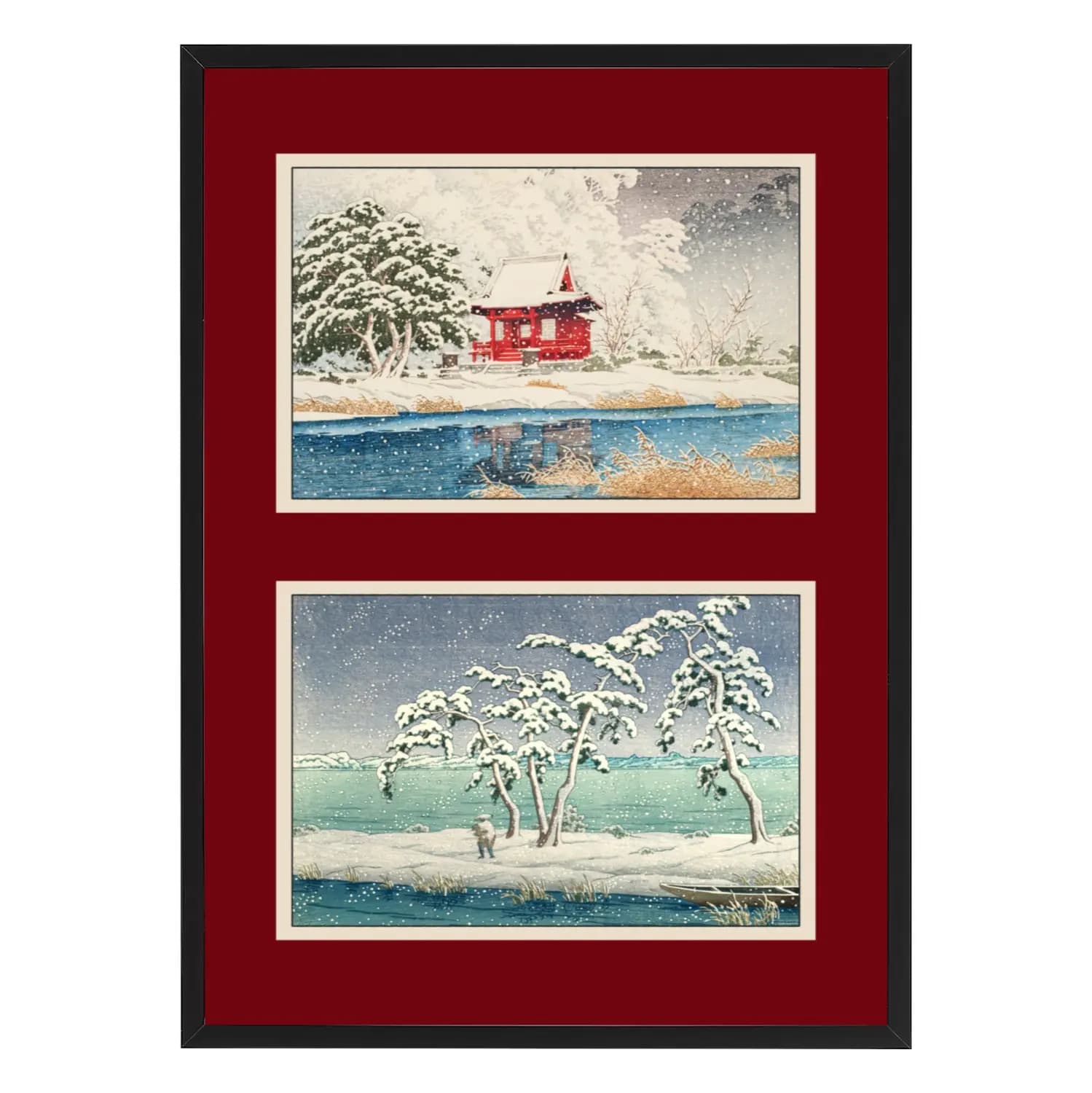 Winter Shrine and Snowy Pines