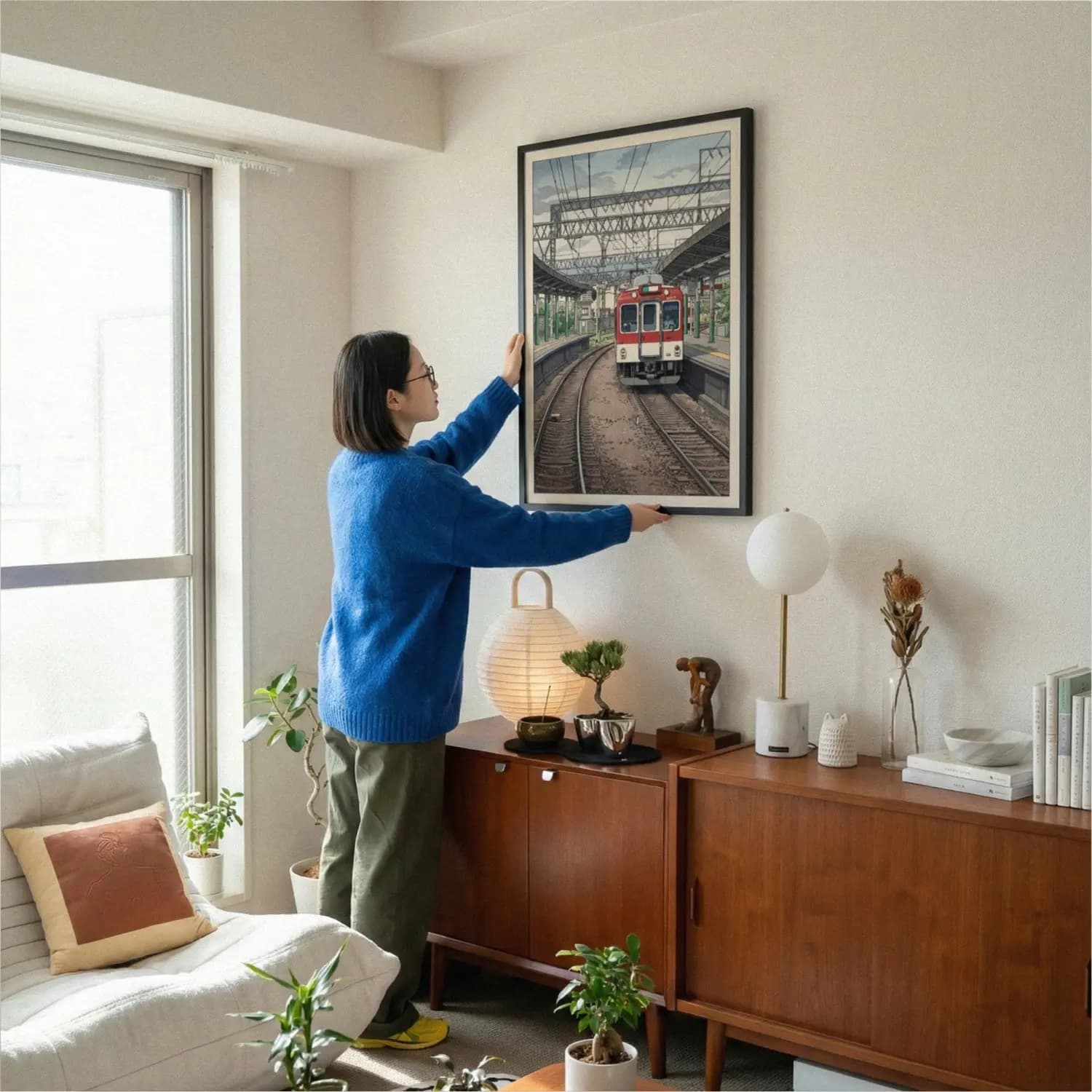 Red Train at the Morning Station - product image