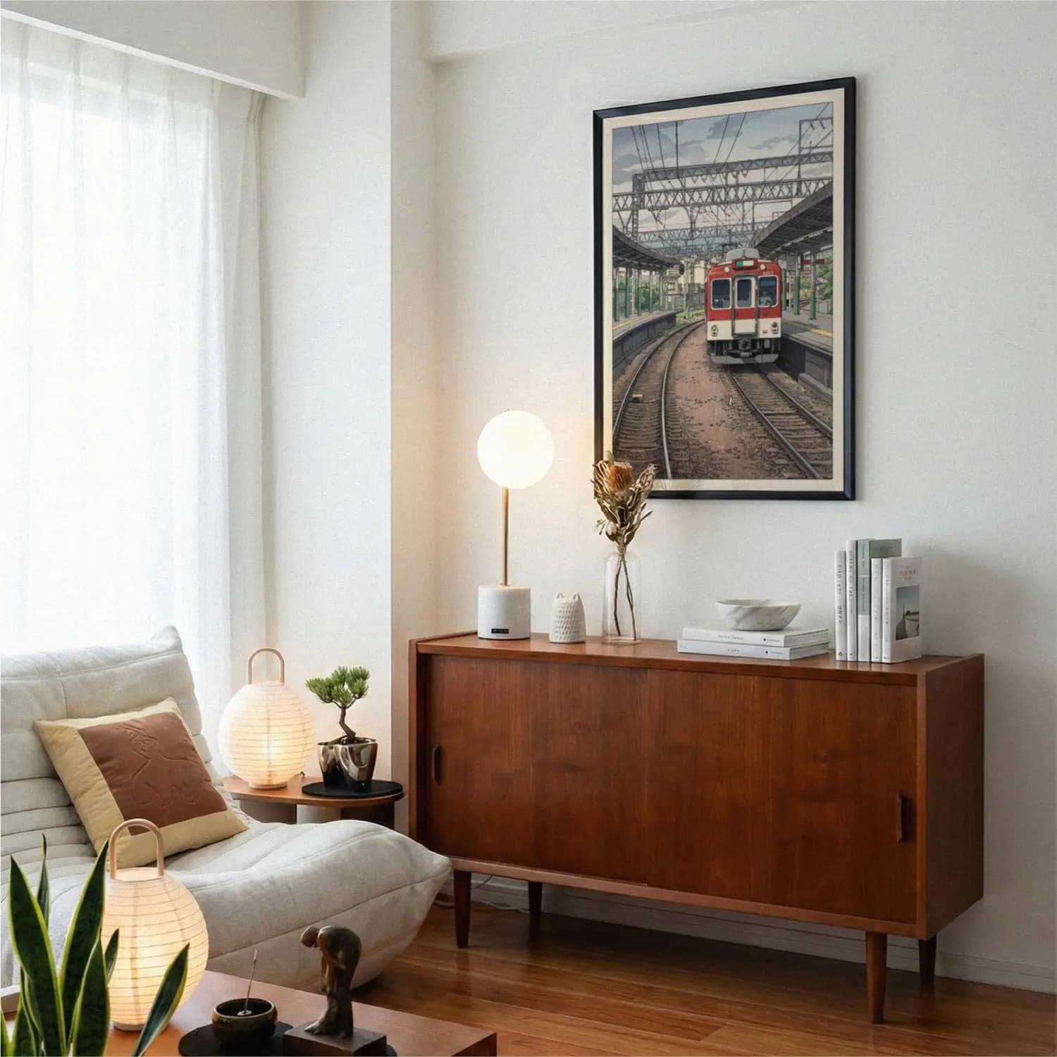 Red Train at the Morning Station - product image