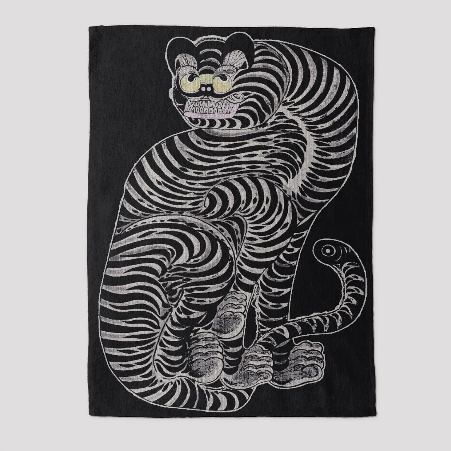 Japanese Tiger (Black) Woven Tapestry - product image