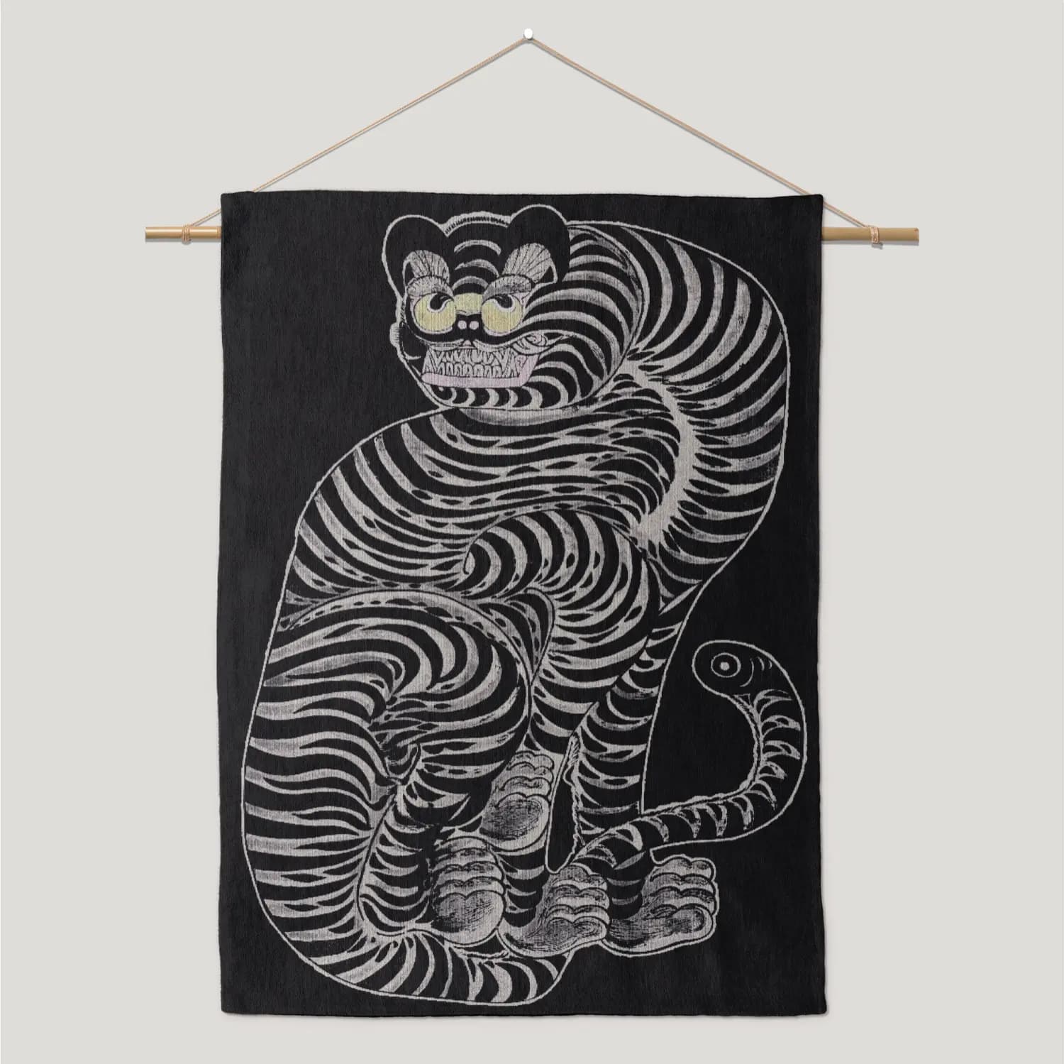 Japanese Tiger (Black) Woven Tapestry - product image